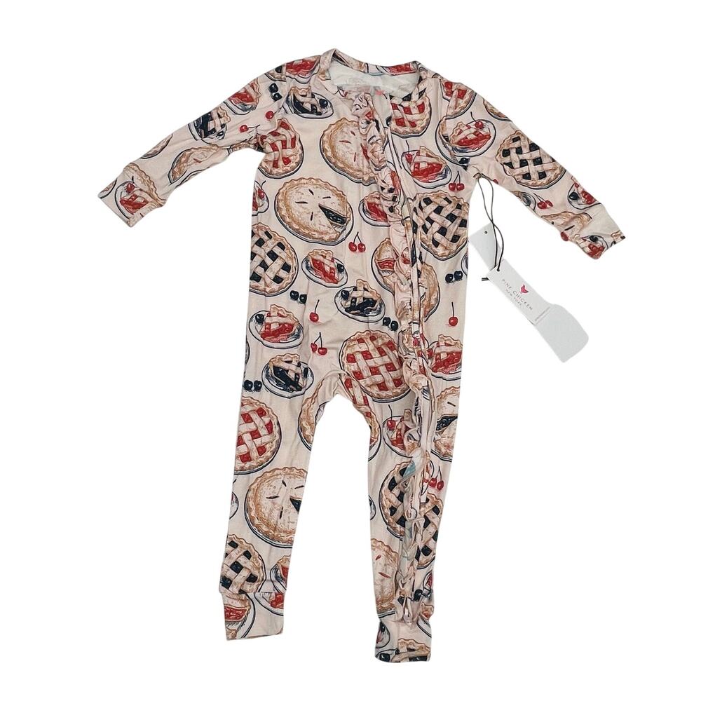 NWT Pink Chicken 12/18M Grandmas Pie PJ Romper